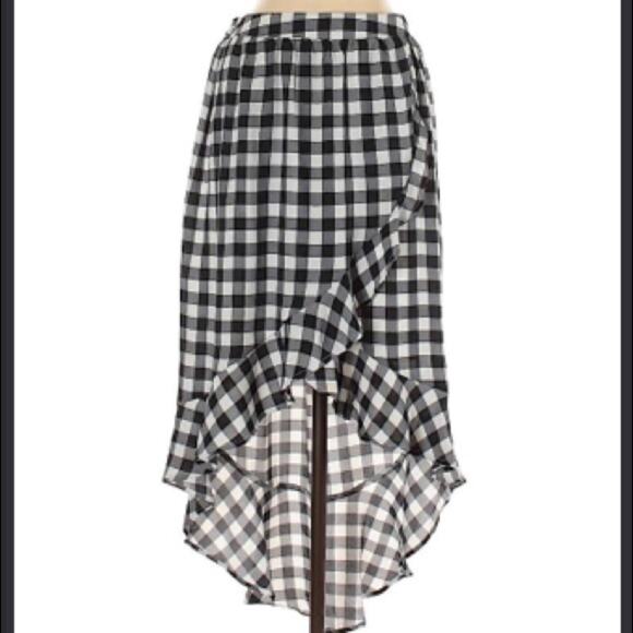 Fourteenth Place high low gingham plaid Skirt S - Picture 1 of 7